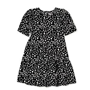NWT Dalmatian Print Ruffle Girl's Flowy Mini Swing Dress